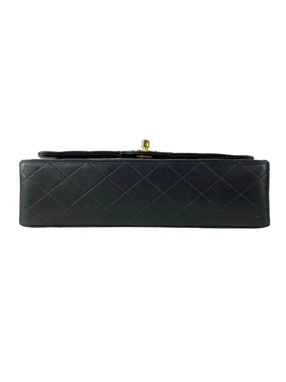 Chanel Shoulder Bag Double Flap Quilted Black Gold Chain Lambskin